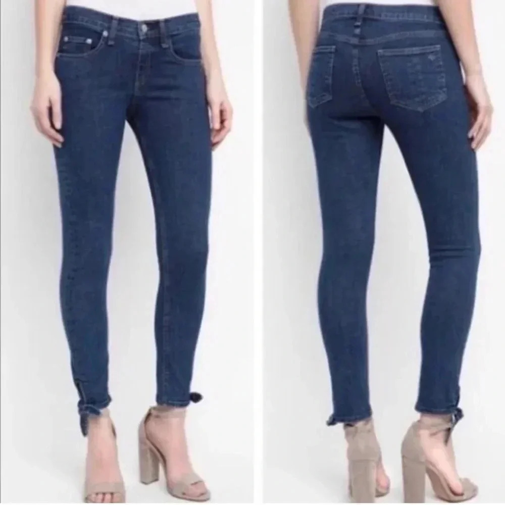 Rag & Bone Low Rise Stevie Skinny Ankle Tie Jeans Paz Color  Size 25